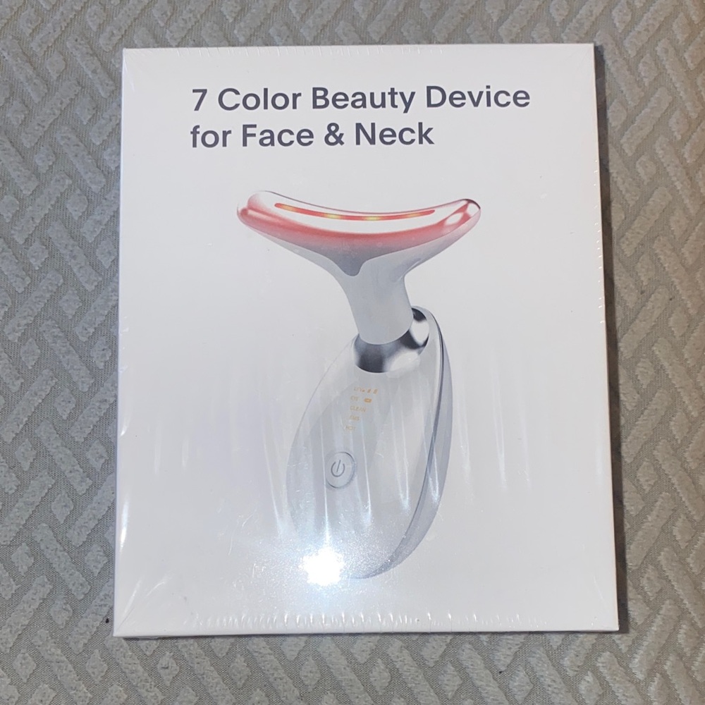 Sealed 7 Color Beauty Device for Face & Neck - White/Pink